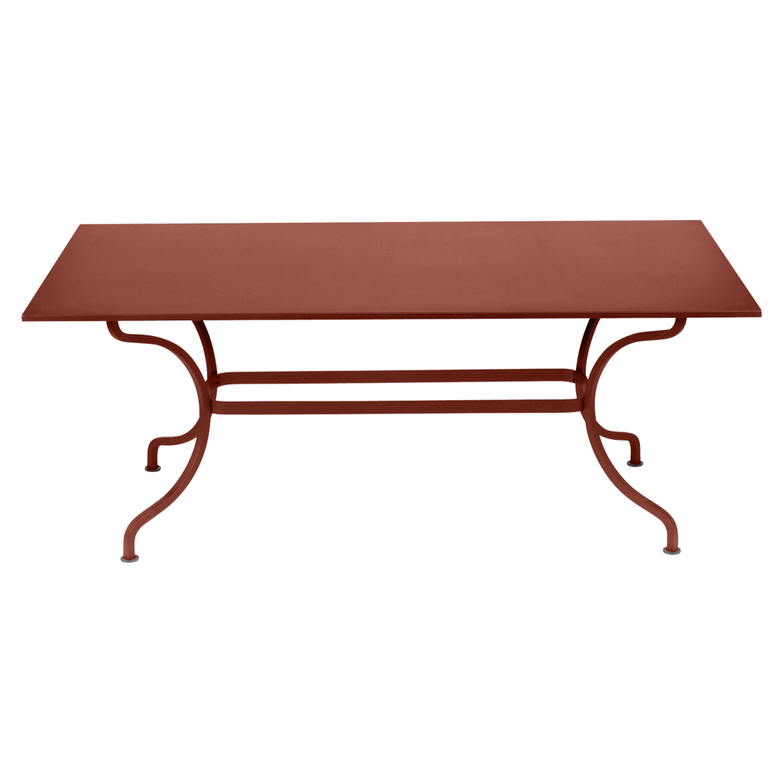Table 180 x 100 cm romane ocre rouge