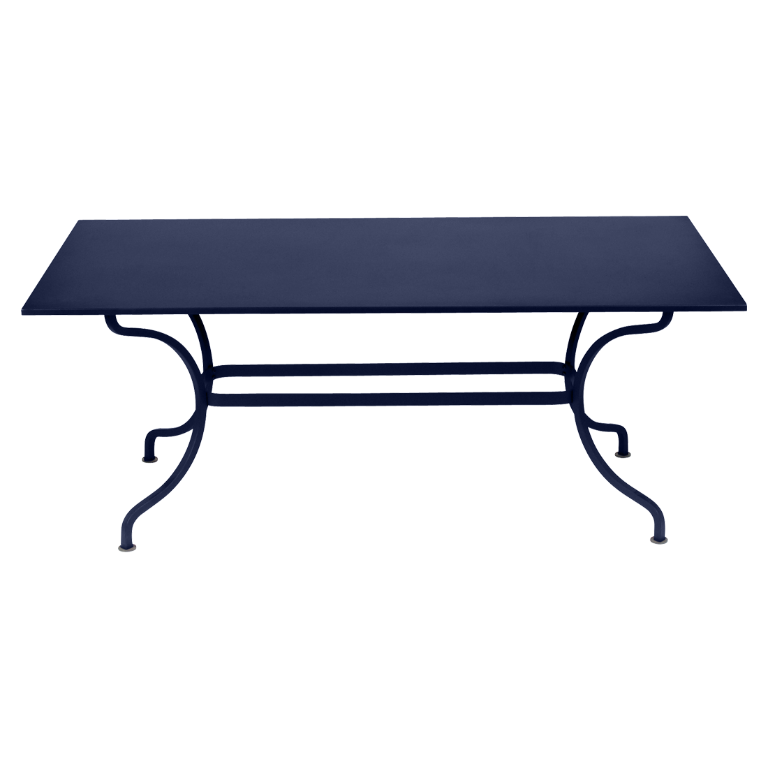 table de jardin, table metal, table rectangulaire, table 8 personnes, table bleu