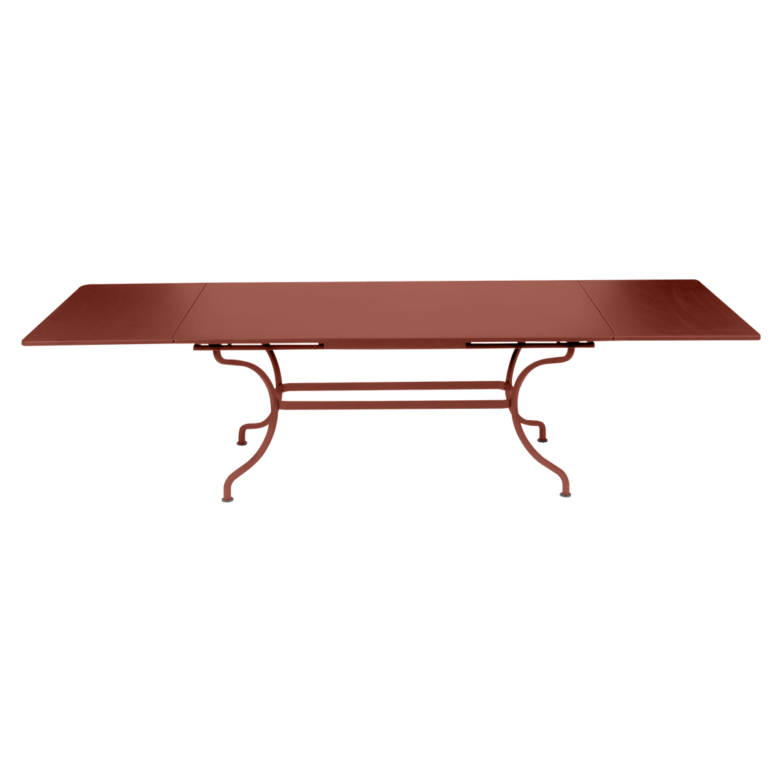Table à allonges 200/300 x 100 cm romane ocre rouge