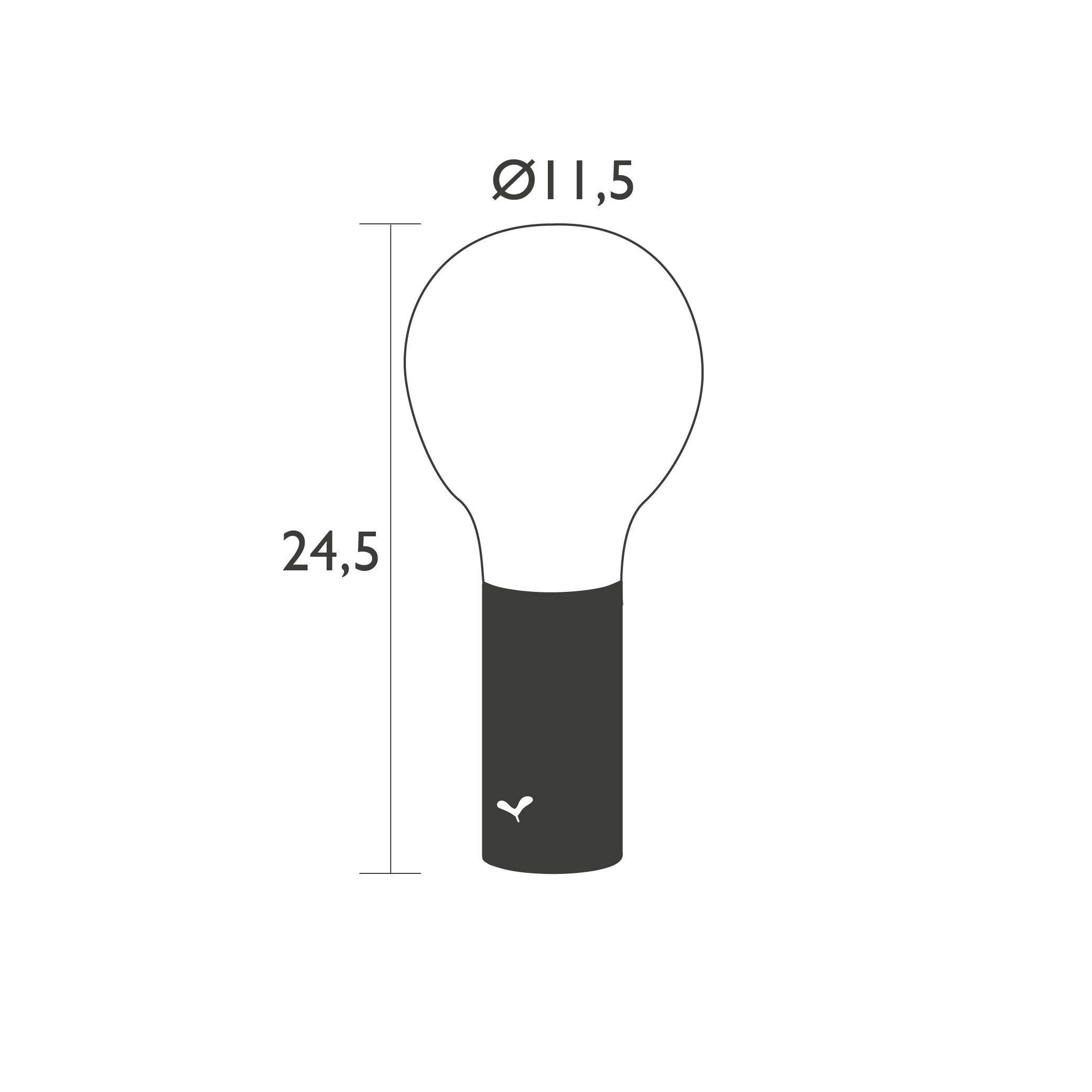 Baladeuse, d'extérieur, Lampe H24 avec sangle de suspension, Carbone, IP54,  LED, 3000K, lm, Ø11,5cm, H126,5cm - Fermob